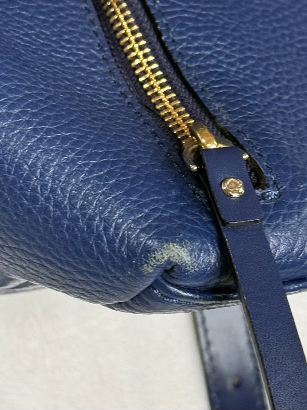 Kate Spade Kristi Medium Flap Backpack Navy Blue Leather Bag Purse